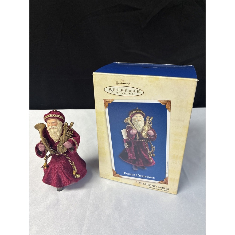 2005 Hallmark Father Christmas Ornament Santa Claus Victorian Red QX2155